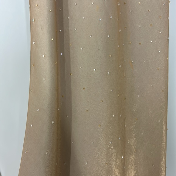 Gorgeous Gold shimmering dress beaded with spaghetti straps size 6 - Picture 4 of 11